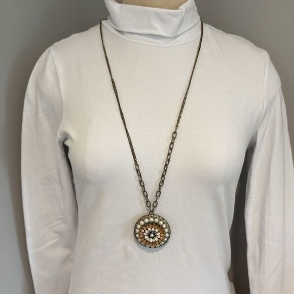 Bohm Vintage Pendant Necklace Pearls Stones - Picture 2 of 12